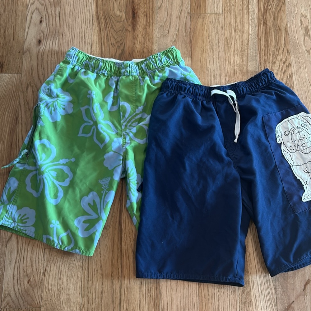 Two pairs Wes and Willy size small swim trunks